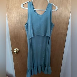 Milk nursingwear teal maternity dress